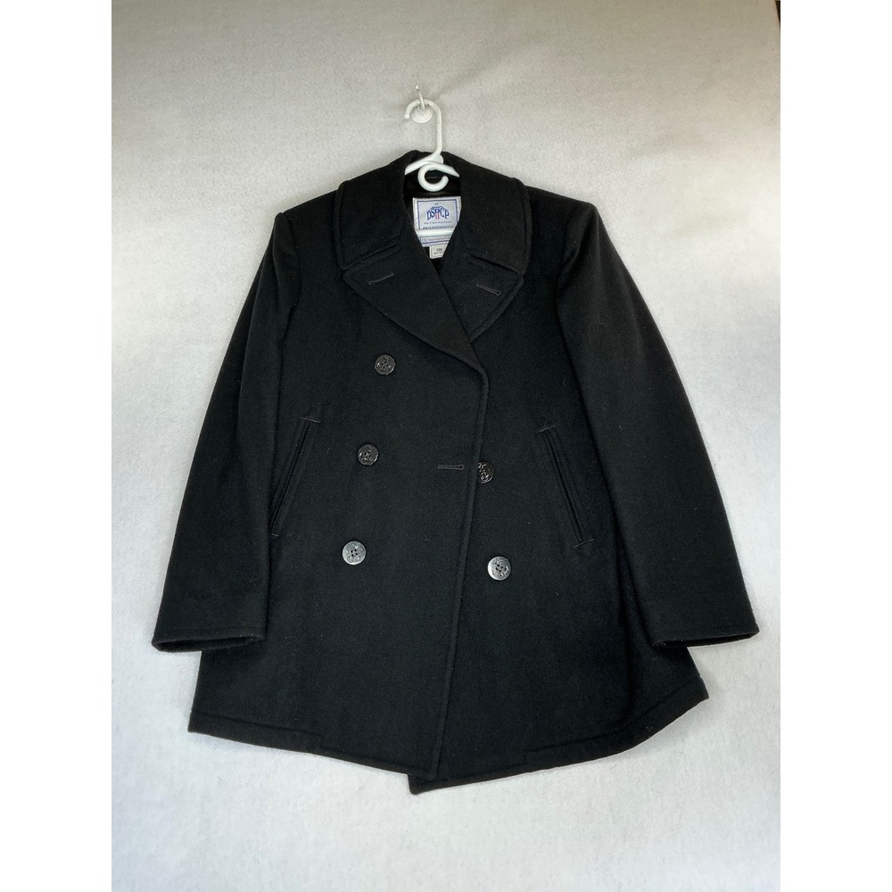 DSCP Quarterdeck Collection US Black Pea Coat Wool Double Breasted 40R